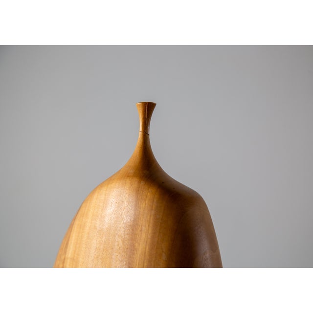 1970s Doug Ayers Chip Carved Vase Studio Craft Camphor Wood Weed Pot For Sale - Image 6 of 8
