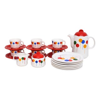 Balloon Birthday Service from Waechtersbach, 1970s, Set of 23 For Sale