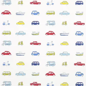 Harlequin Go Go Retro Fabric in Strawberry,Blue,Lemon