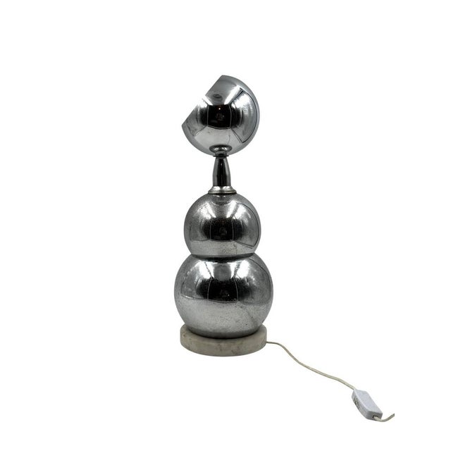 Space Age Chrome Table Lamp, France, 1970s For Sale - Image 4 of 11
