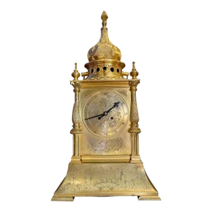 Large 19th Century French Orientalist Gilt Bronze Clock by Planchon Au Palais Royal