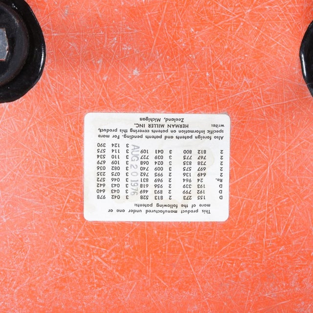 Orange Dining Chair in Orange Fiberglass by Charles & Ray Eames for Herman Miller, USA, 1960s For Sale - Image 8 of 9