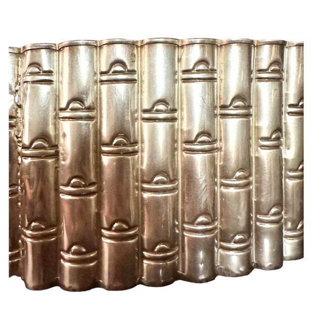 Mid 20th Century Vintage Large Brass Faux Bamboo Footbath Style Cachepot / Cache Pot / Planter / Jardinere / Wine Cooler, in the Manner of Mottahedeh For Sale - Image 5 of 7