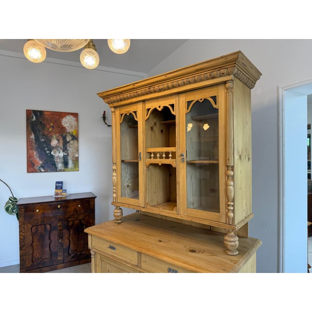 Brown Gründerzeit Wood Kitchen Cupboard For Sale - Image 8 of 15