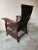 19th Century Late 19th Century Mahogany American Floral Hand Painted Back Library Armchair For Sale - Image 5 of 12