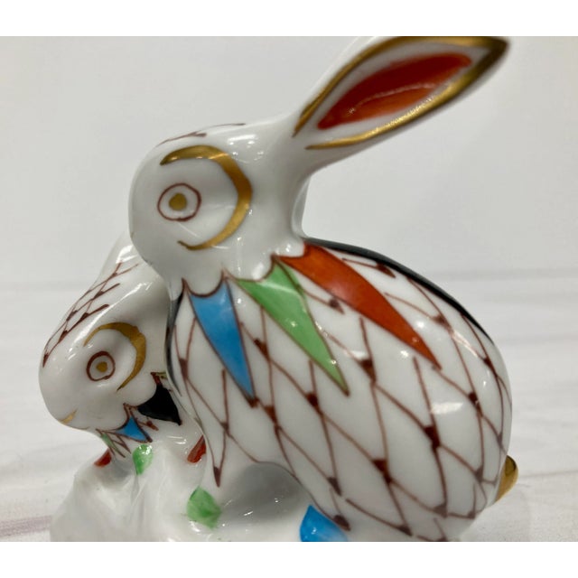 1990s 1990s Vintage Hollohaza Rabbits Figurine For Sale - Image 5 of 8