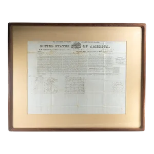 19th Century Americana Nautical Maritime Shipping Document Contract in Frame