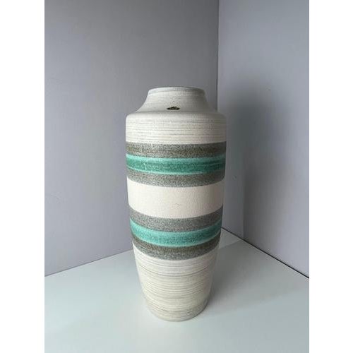 Floor Vase in Turquoise Grey from Bay Keramik For Sale - Image 4 of 11