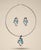 In exception MCM Vintage Condition Brutalist Sterling Silver & Aquamarine Pendant Serpentine Nexklace & Earrings Set with...
