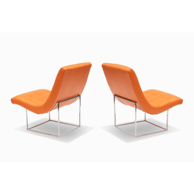 Mid-Century Modern Pair of Vintage Mid Century Scoop Chairs by Milo Baughman For Sale - Image 3 of 11