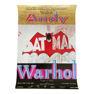 Andy Warhol "Batman - 1964" Original Vintage Lithograph Italian Exhibition Pop Art Poster 1997 For Sale