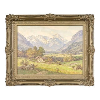 Alpine Scenes, Oil on Canvas, Framed For Sale