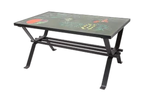 Coffee Table in Wrought Iron and Ceramic, 1960s