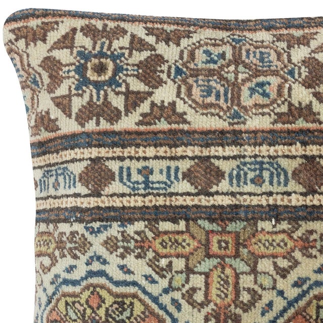 Traditional 16"x16" Vintage Turkish Rug Pillowcase. Farmhouse Decor. Handmade Cushion Cover For Sale - Image 3 of 4