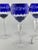 Contemporary Cobalt Cut-to-Clear Wine Hocks | Set of 4 Vintage Design Guild by Ajka Hungarian Crystal For Sale - Image 3 of 9