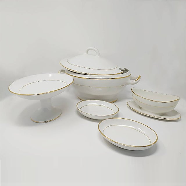 White Astonishing Ceramic Tureen Soup Set from Laveno, Italy, 1950s, Set of 7 For Sale - Image 8 of 8