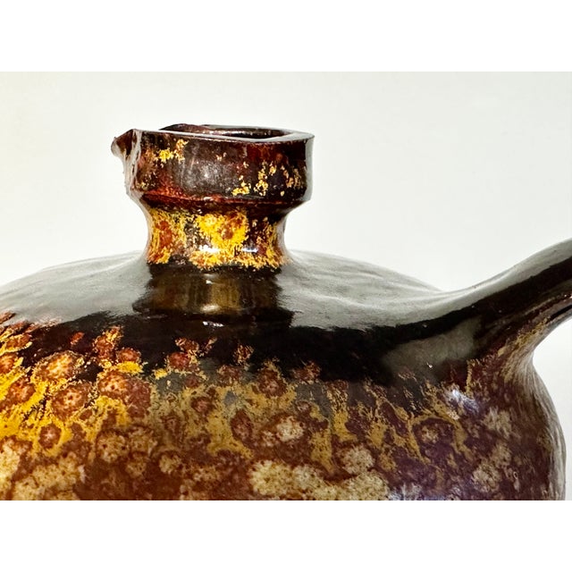 Earthy Flowing Glazed Studio Ceramic Vase by Elke & Elmar Kubicek, Germany, 1980s For Sale - Image 4 of 15