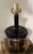 Wood 1970's Oversized Gold Brass and Black Wood Lamp With Black Shade in the Style of Ralph Lauren For Sale - Image 7 of 13
