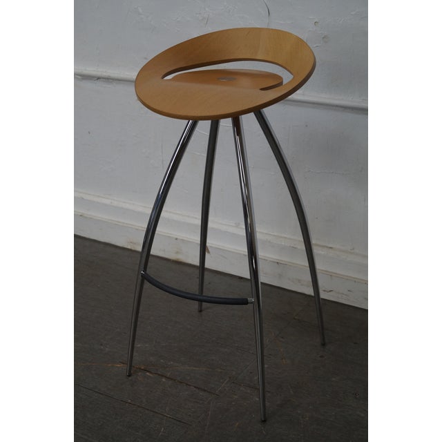 Magis Lyra Tecnotubi Chrome Base Bent Wood Stool Chairish