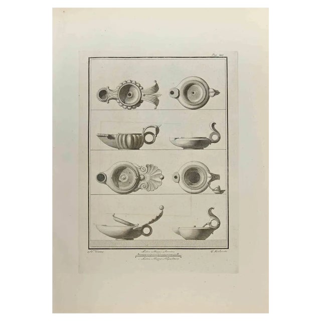 Nicola Vanni, Ancient Still Life 3, Etching, 18th Century For Sale