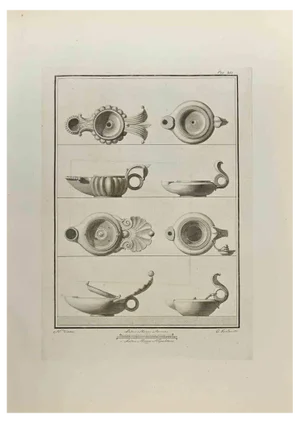 Nicola Vanni, Ancient Still Life 3, Etching, 18th Century