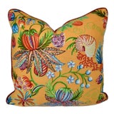 Quadrille Fabric Down-Filled Sofa Pillow For Sale
