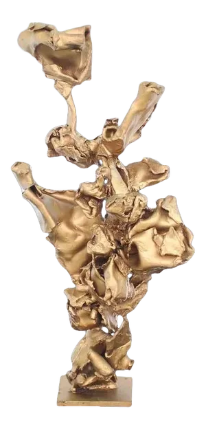 Abstract Twisted Metal Flakes Sculpture