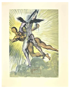 Salvador Dali, The Guardians, Woodcut, 1963