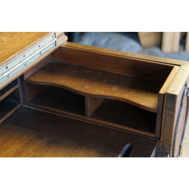 Antique Victorian Revival Walnut Spinet Writing Desk Secretary Library Table For Sale - Image 15 of 18