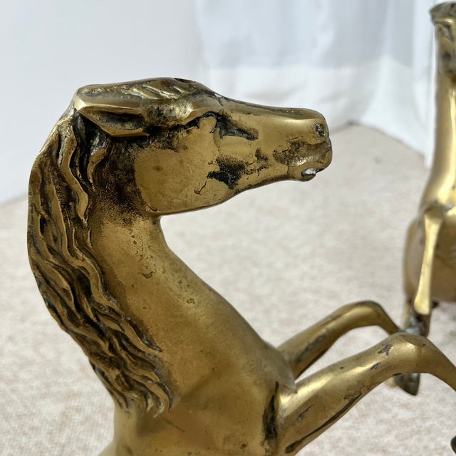 Hollywood Regency Style Coffee Table with Patinated Brass Horses and Glass Top, 1970 For Sale - Image 18 of 18