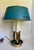 Vintage French Empire Revival Blue Tole and Brass Bouillotte Lamp For Sale - Image 4 of 14