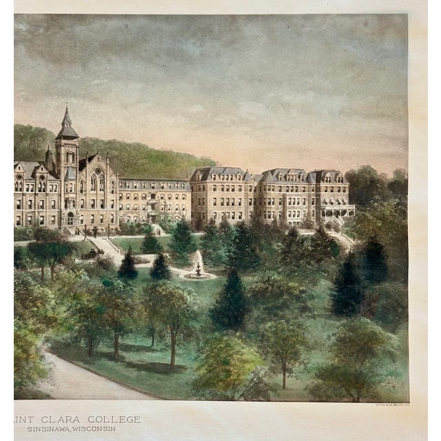 American Santa Clara College (Wisconsin), After Richard Rummell, c.1913 — Hand-Colored Print For Sale - Image 3 of 3