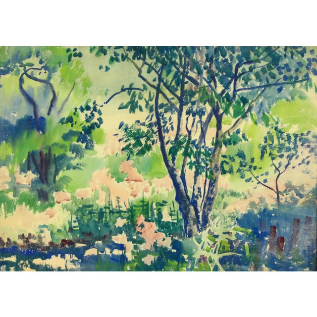 An impressive original watercolor painting created by the noted Boston nad New England artist Marjorie Vickers Very A...