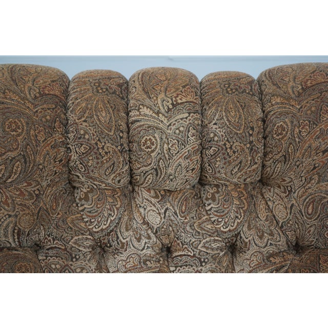 1990s Stickley Tufted Upholstered Leopold Chair W. Ottoman For Sale - Image 5 of 18