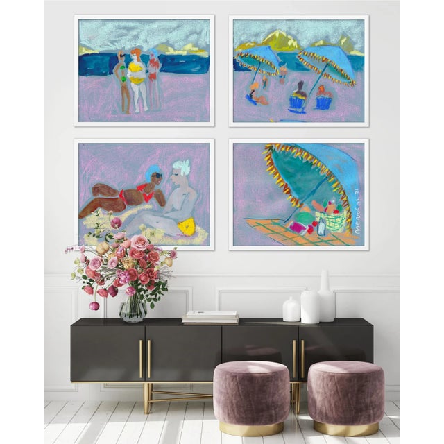 DESCRIPTION: Ipanama, Set of 4 by Happy Menocal in White Frame, XS Art Print SPECIFICATIONS: Type: Giclée Art Print on...