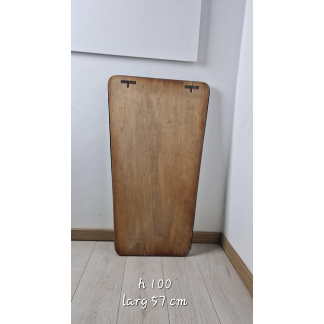 Vintage Mirror with Brass Sinuose Frame in the style of Gio Ponti, 1950s For Sale - Image 6 of 9