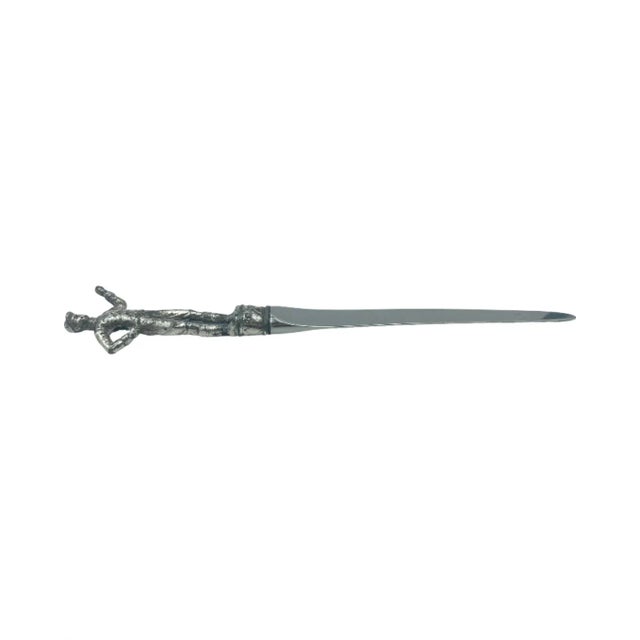 Mid 20th Century Vintage the "21" Club New York Nyc Restaurant Equestrian Jockey Letter Opener Desk For Sale - Image 5 of 13