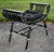 1990s Curule Vanity Stool Bench Roman Slatted Saddle Seat Chair Hollywood Regency For Sale - Image 5 of 14