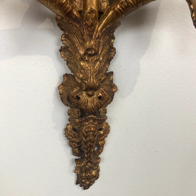 Pair of Traditional Italian Hand-Carved Light Sconce For Sale In Dallas - Image 6 of 13