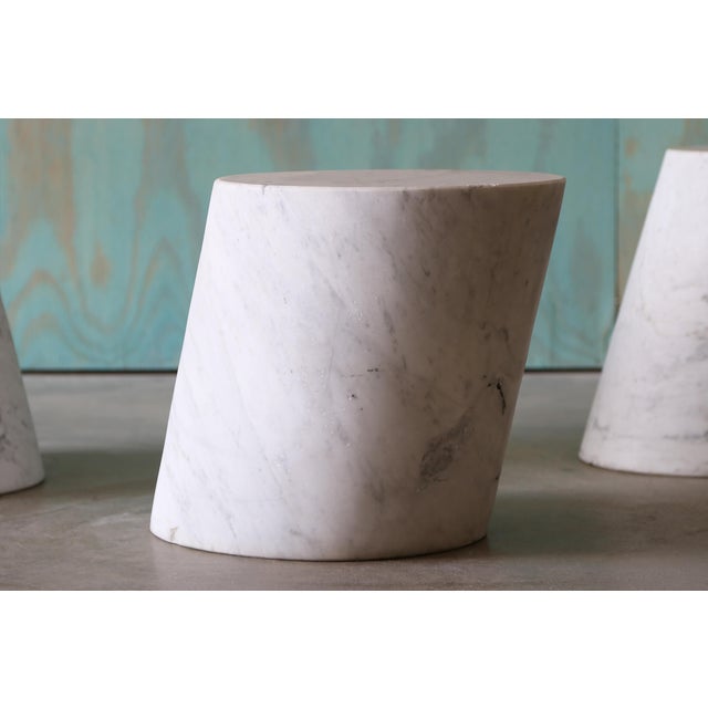 Knoll Rare Lucia Mercer for Knoll Solid Marble Stump Tables, C. 1982 (4 Avail) For Sale - Image 4 of 12