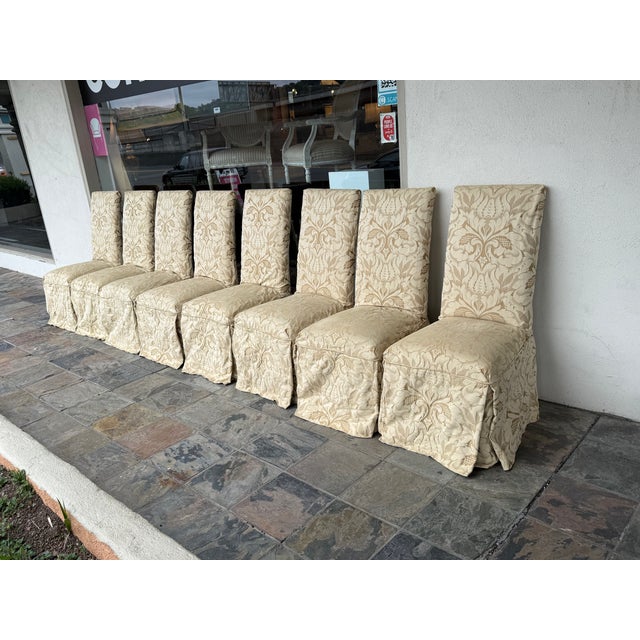 Neoclassical Sunrise Home Slipper Style Dining Side Chairs, Set of Eight For Sale - Image 3 of 17