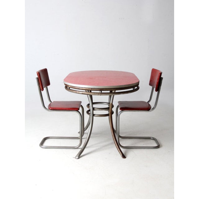 Mid-Century Red Laminate Table and Chairs For Sale - Image 16 of 17