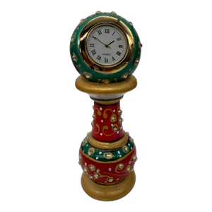 Marble Meenakari Table Clock