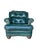 Vintage Thomas-Bain Leather Club Chair & Ottoman Set in Peacock Teal Green | Tufted Traditional Lounge Seating For Sale - Image 10 of 18
