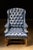 Vintage Tufted Leather Chesterfield Armchair in Cornflower Blue For Sale - Image 4 of 8