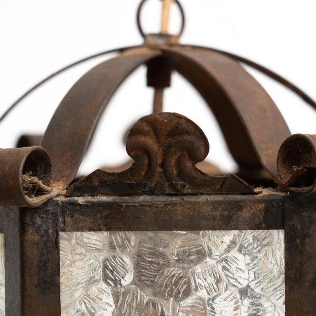Brown Vintage Metal Pendant Lamp, 1950 For Sale - Image 8 of 15