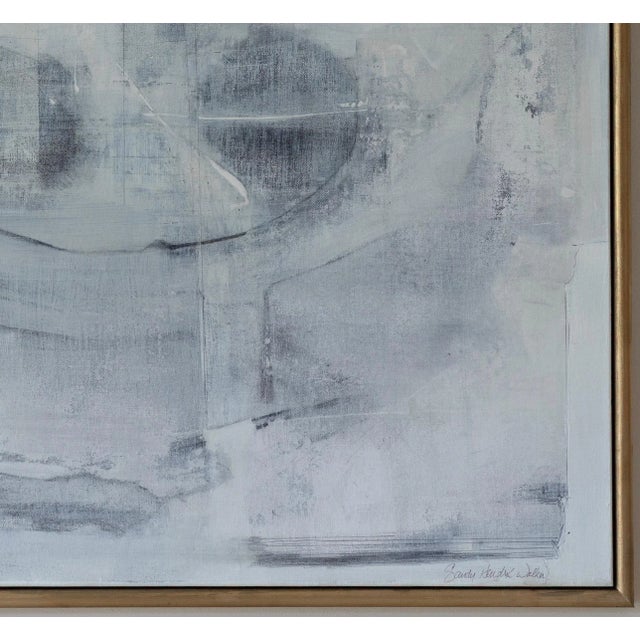 2018 “Contact” Large Black, White and Gray Acrylic on Canvas by Sandy Walker For Sale - Image 4 of 8
