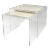 1980s Two Large Postmodern Lucite Nesting Tables With Marble Tops For Sale