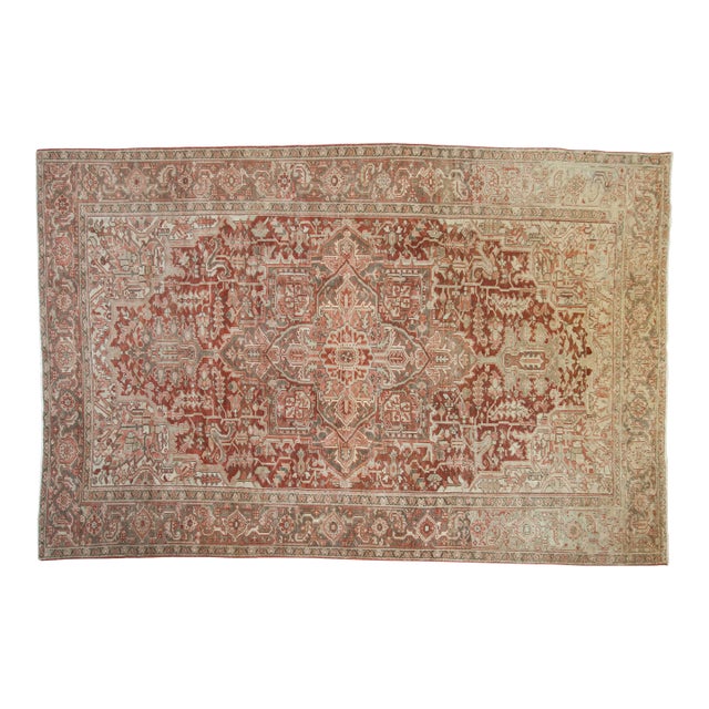Vintage Distressed Heriz Rug - 8'3" X 12'6" For Sale