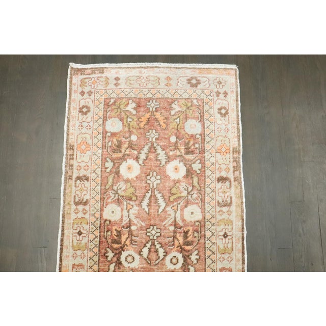 Peach Vintage Turkish Floral Small Rug rug no.j4688 For Sale - Image 4 of 6